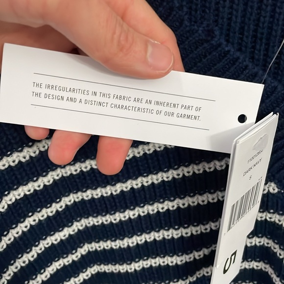 NWT 525 America Lea Distressed Stripe Cotton Pullover Sweater - Picture 4 of 8